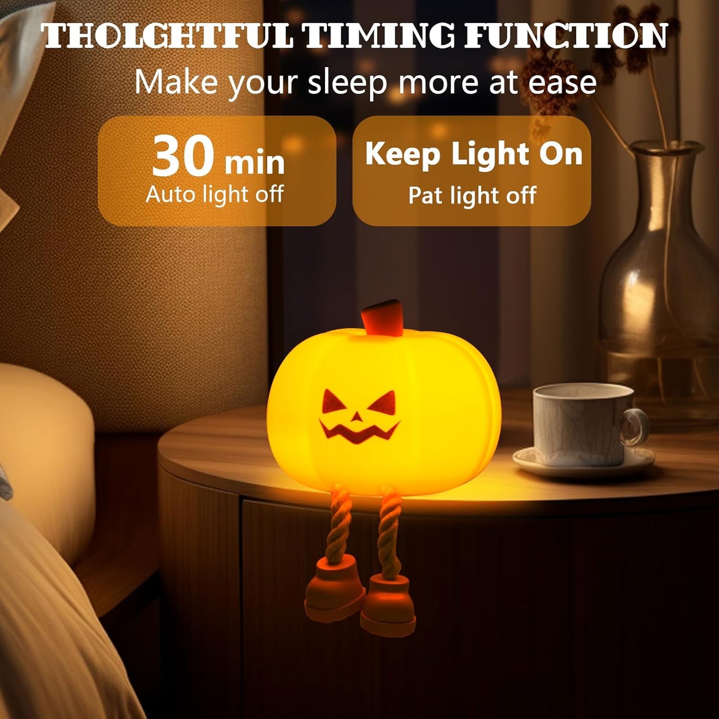 QIAWI Cute LED Pumpkin Night Light