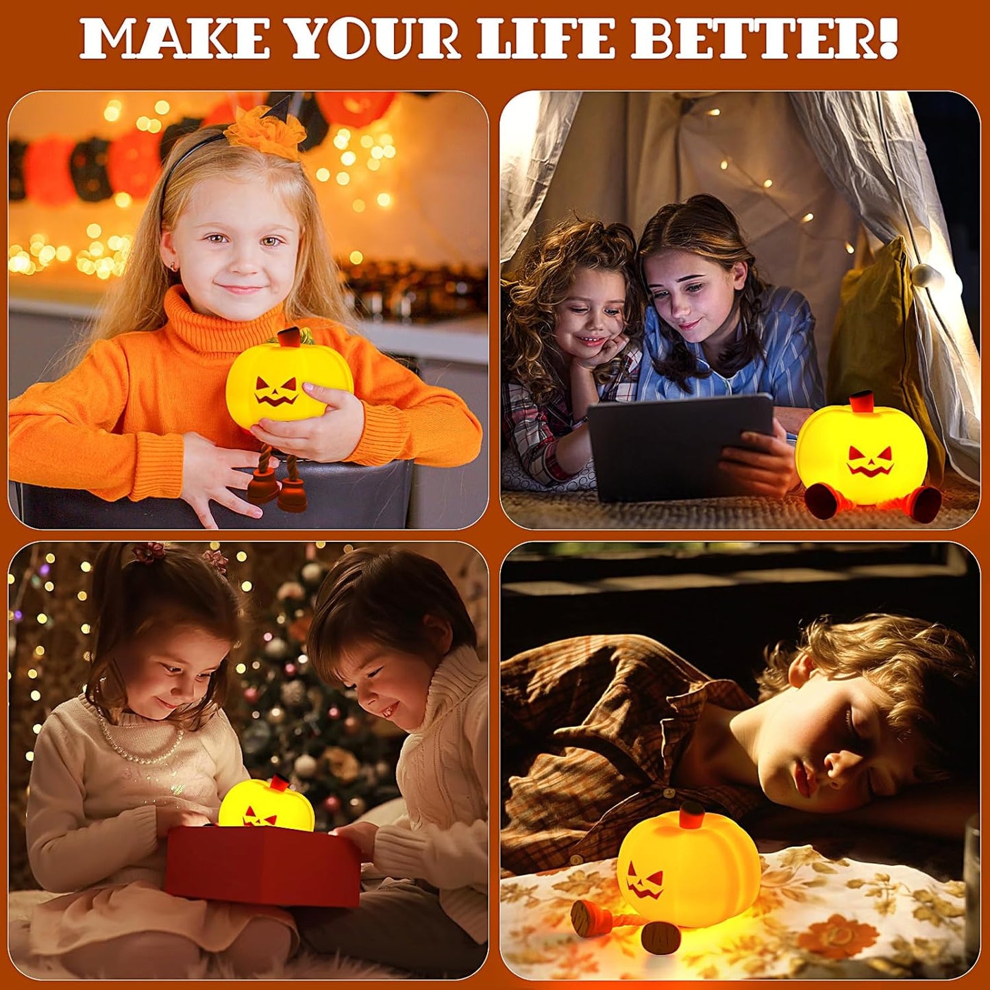 QIAWI Cute LED Pumpkin Night Light